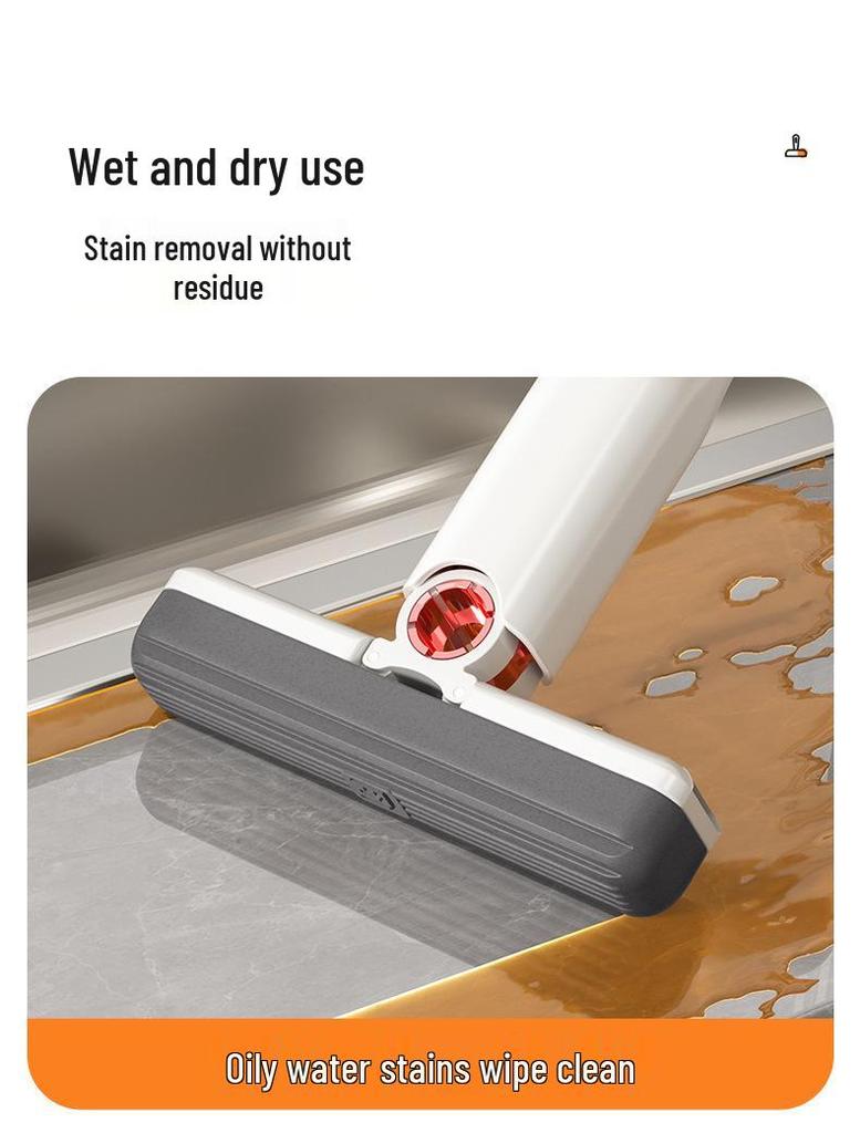 Compact Hands-Free Multi-Purpose Sponge Mop for Absorbent Cleaning: Perfect for Desktops, Kitchens, Bathrooms, and Glass.