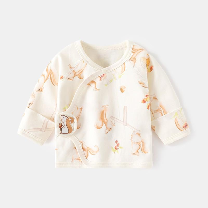 Newborn Boneless Pure Cotton Velcro Half-Back Pajamas - Spring/Autumn Style Baby Top