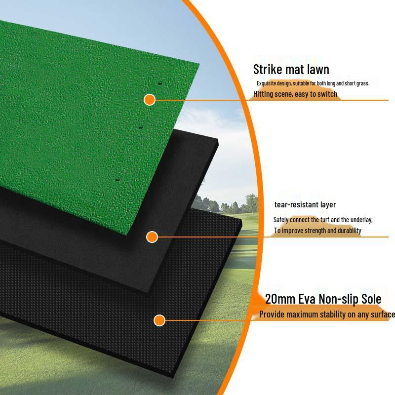 Portable Indoor Golf Practice Mat with Swing Cutting Stick and PP Golf Tee