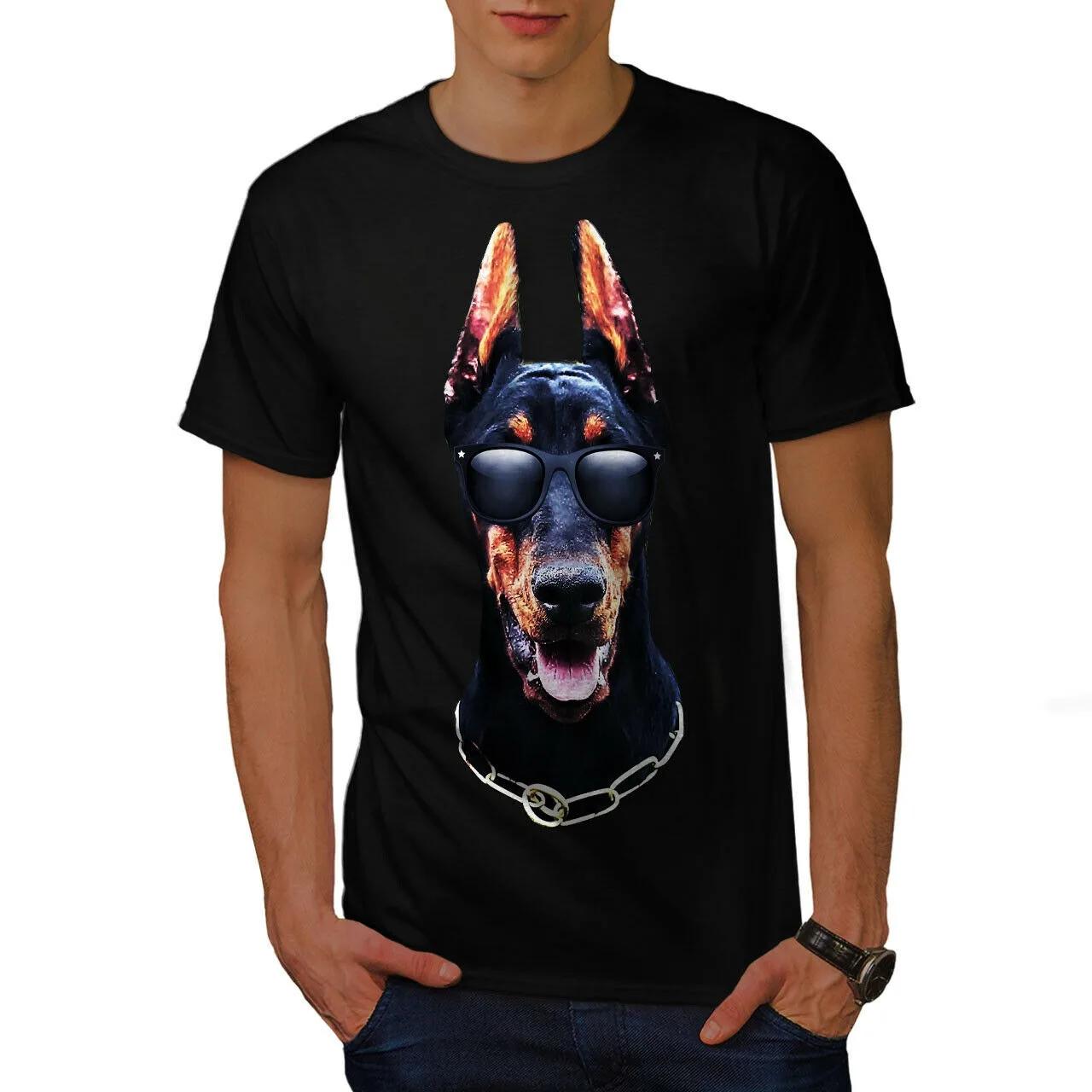 

Cool Design Doberman Emerges From The Darkness Graphic Printed T-Shirt. Summer Cotton Short Sleeve O-Neck Mens T Shirt New S-3XL XXXXXL чёрный