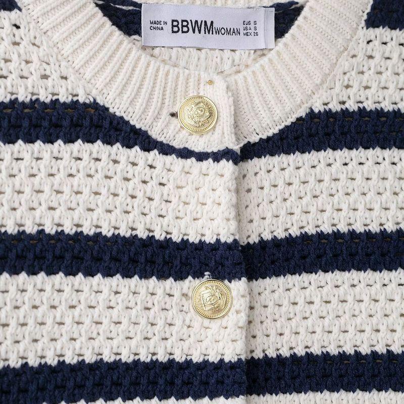 Kaslead New Women Clothes Western Style Fashion Simple and Versatile Texture Knit Cardigan