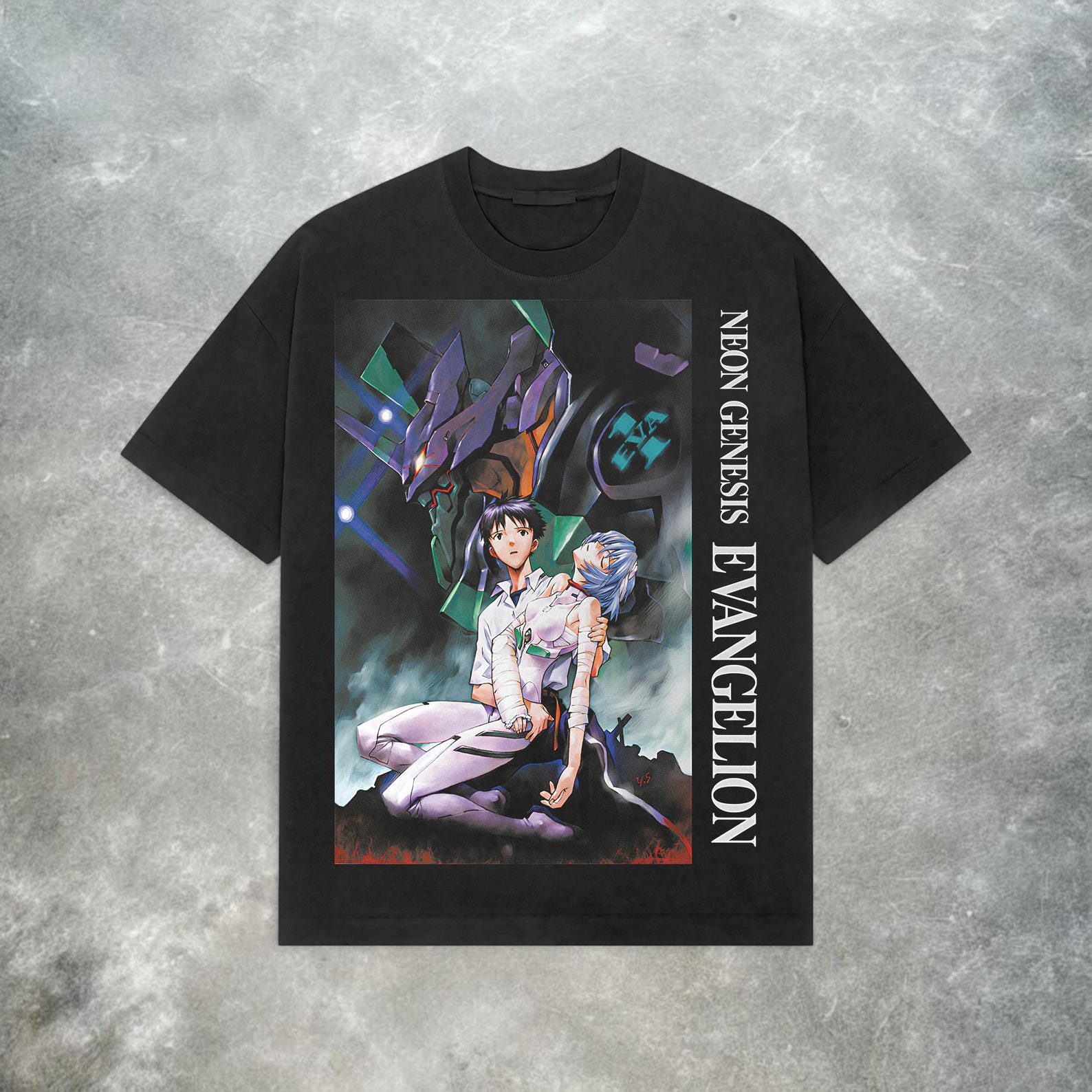 Neon Genesis Evangelion Tee – Vintage Y2K Anime Heavyweight Cotton Shirt M