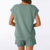 Women's Fashionable Casual V-Neck Short-Sleeve Top And Shorts Two-Piece Set