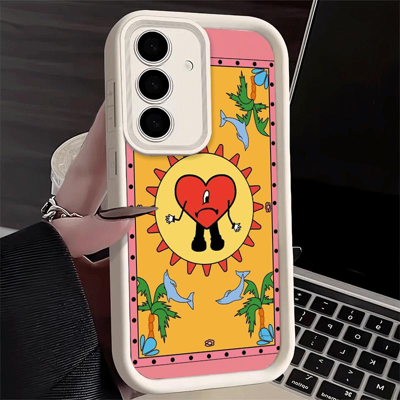 Phone Case for Samsung Galaxy A17 A16 A15 A14 A13 Bad Bunny Heart A56 A36 A26 A55 A35 A25 A54 A34 A24 A53 A33 A23 A07 A06