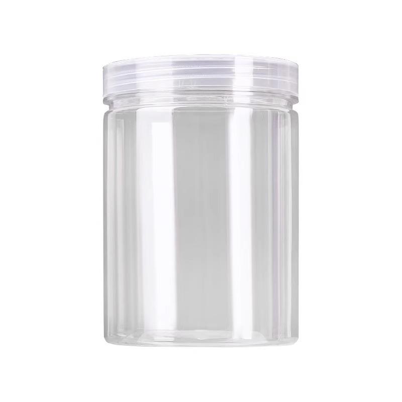 Transparent Food-Grade PET Storage Jars, Wide Mouth for Grains and Candy