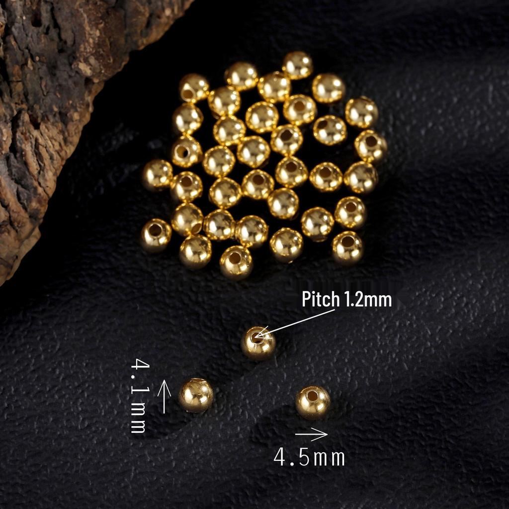 Argent Sterling S925 avec Perles Espacement Plaqué Or 24K pour Bijoux DIY