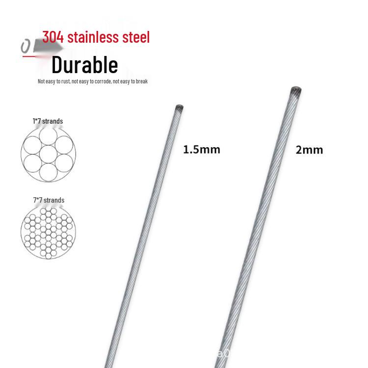 304 Stainless Steel Multi-Strand Soft Wire Rope for Industrial Lifting and Clothesline