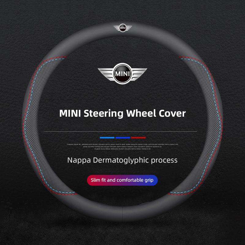 Car Leather Steering Wheel Cover Anti-slip Accessories For Mini Cooper JCW Works F54 F55 F56 F57 F60 R50 R52 R53 R55 R56 R57 R58