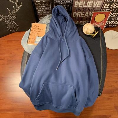 Herbst Winter Herren Baseball Hoodie Locker Einfarbig Kordelzug Große Tasche Pullover Kapuzenpullover