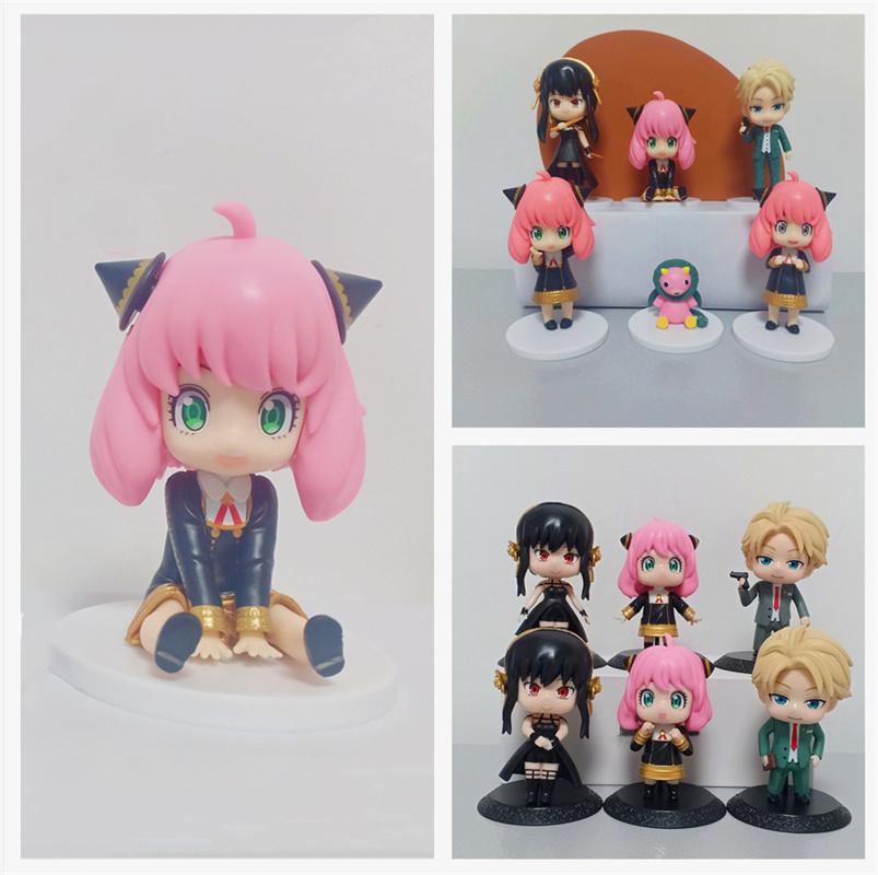 6pcs/Set Anime Spy X Family Anya's Chimera Forger Anya Figure Model Toy Gift For Kids