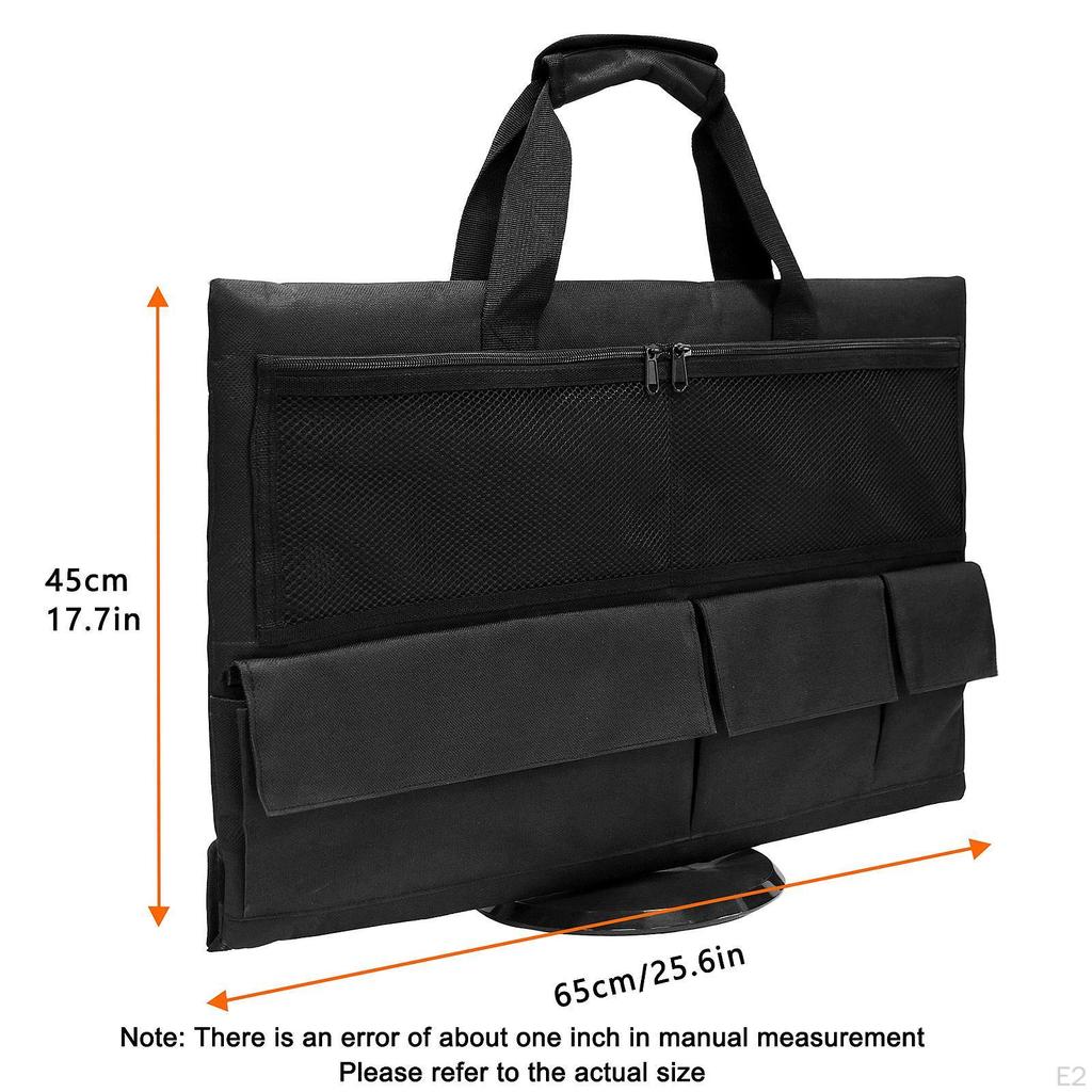 Monitor Tragetasche Tragetasche Mehrere Fächer Schwarz Kratzfest Oxford-Gewebe Tragbarer Computer