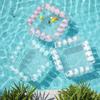 Inflatable Pool Float Lounge Chairs with Glitter Glitter Mesh Water Lounge Hammock Air Mattress Party Floating Bed