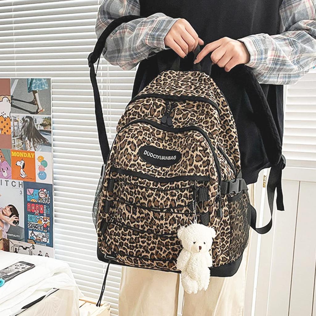 Backpack for for commuting to work or large stylish for both men and leopard Christmas gift [Tokohana] women, school, lightweight, A4, capacity,