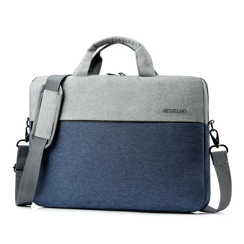 

Laptop Bag Business Casual Simple Oxford Cloth Water-proof Briefcase Flat Liner Bag Large Capacity синий