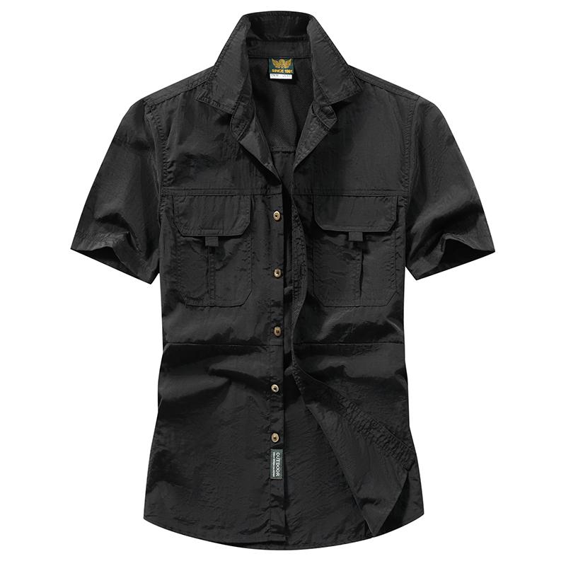 Summer Short Sleeved Shirt Men's Outdoor Loose Quick Drying Shirt Inch Shirt Casual Mountaineering Shirt