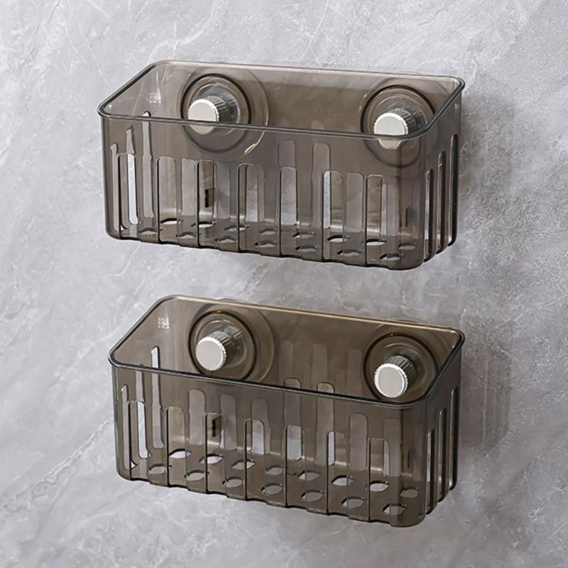 Plastic Sink Edge Storage Rack Featuring Strong Suction Cups for Efficient Dishcloth Drying and Countertop Organization