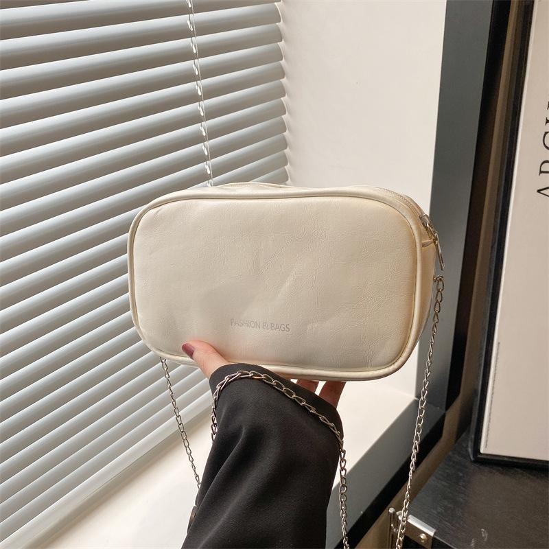 Solid color casual small square bag summer popular new fashion simple trend chain shoulder messenger bag