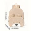 Cute Bear Corduroy Backpack For Elementary School Students Fashionable Casual Backpack Cartoon Plush Bag