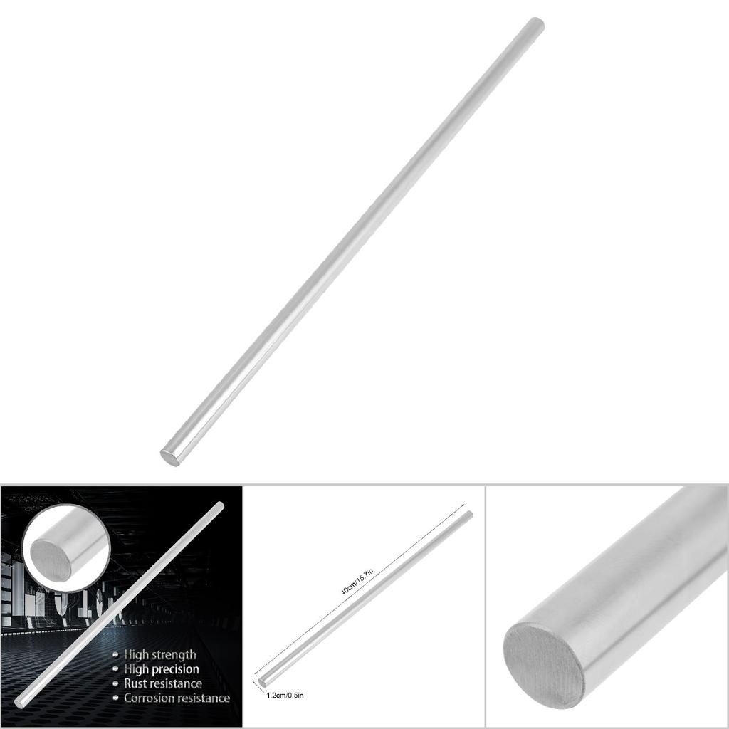 1pc Bearing Steel Cylinder Rail Linear Shaft Straight Round Rod 12mm Diameter(400mm)