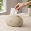 Tissue Box, Stone Shape Matte Tissue Holder, Waterproof Sandstone Texture Dust Resistant Tissue Dispenser, for Bathroom Living Room Decor