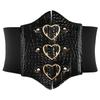PU Leather Female Waistband Dress Girdle Wide Waist Belt Luxury Love Buckle Cummerbunds  Dress