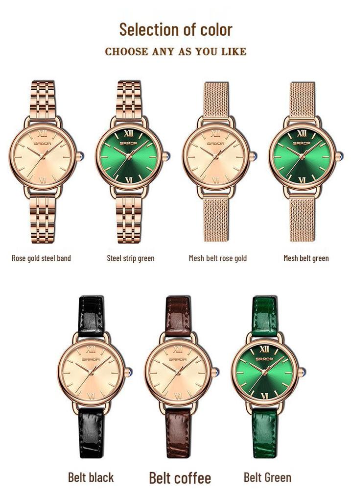 Sanda Women's Retro Roman Numeral Quartz Watch - Fashionable, Simple, and Waterproof