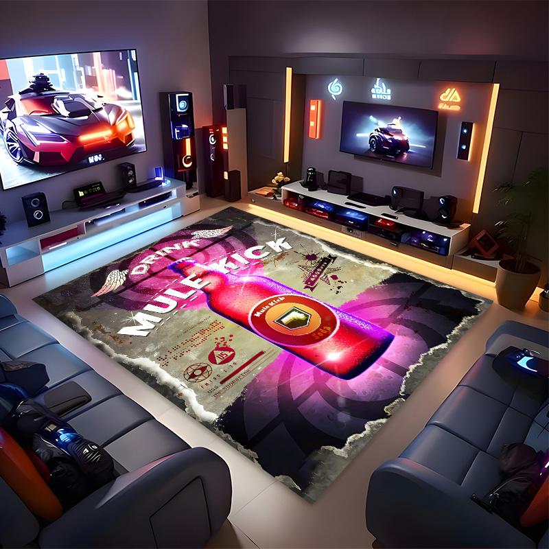 Call of Duty COD Perk A Cola Printed Absorbent Washable Carpet, Non-Slip Bathroom Mats, Kitchen Rugs, Yoga Mat,Living Room Entrance, Camping Picnic Ru