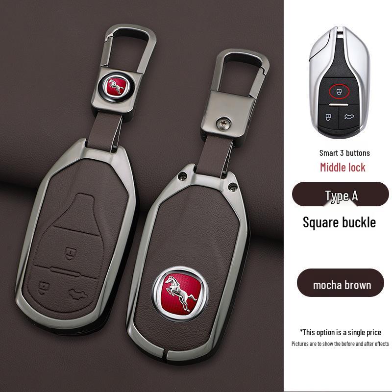 Hanteng X7/X5/X7s Key Case: Metal Shell Car Remote Bag with Men's Buckle