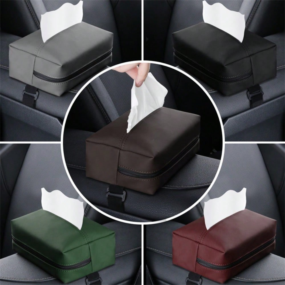 Car Tissue Box Hanging Center Console Armrest Box Paper Box Simple Car Car Paper Towel Cover