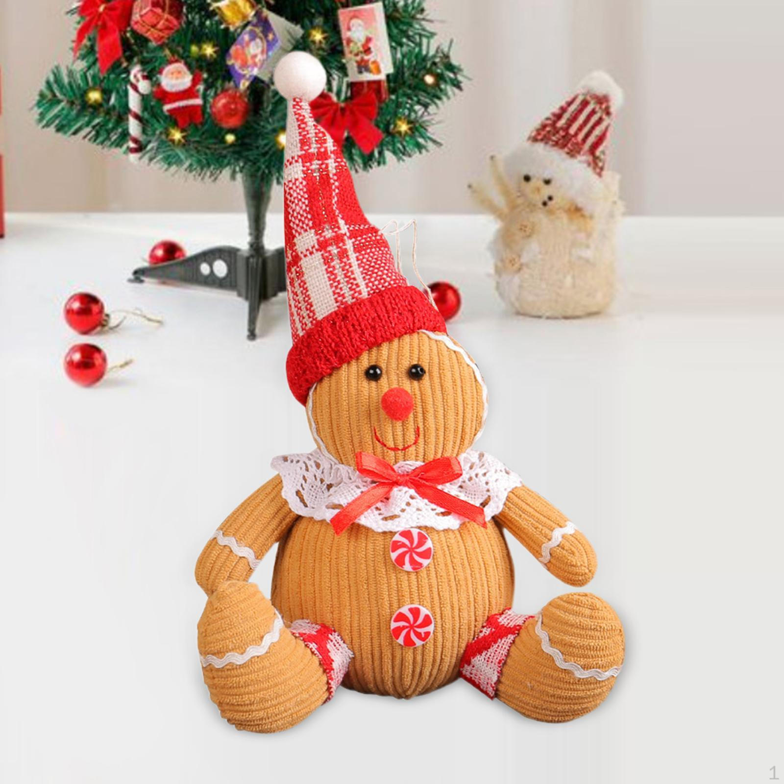 

Пряничное рождественское украшение кукольное украшение рождественская елка для магазина оконных столиков with Santa Hat