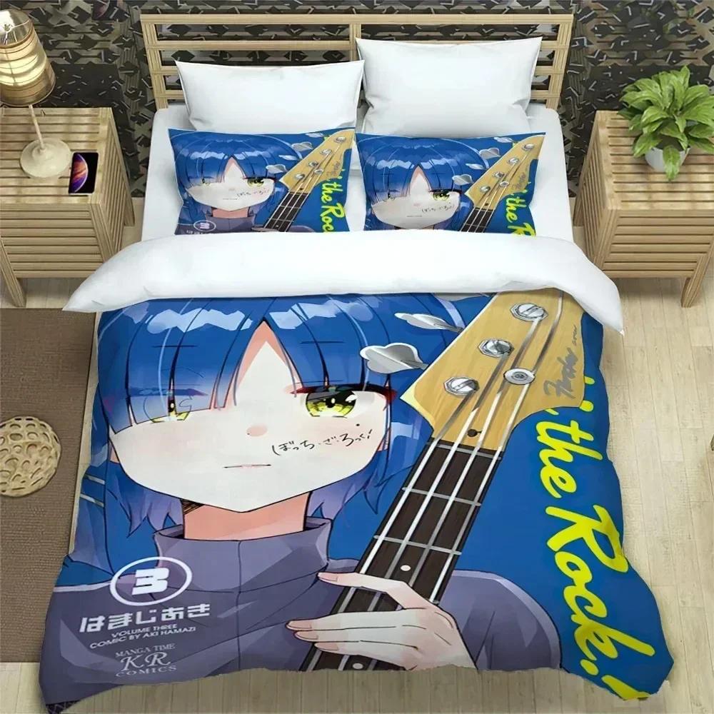 Comforter Anime Bocchi The Rock Kessoku Band Bedding Set Bed Set Comforter King Queen Size Boys Adult