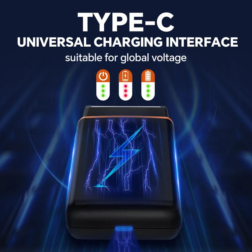 Mini Professional 3-Speed Men Shaver Hair Removal Rechargeable Haircut Machine Removable Washable Men's Trimmer Men Beard Razor