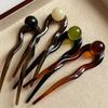 Bead Decor U‑shaped Hair Pin Elegant Hair Sticks Vintage Hair Fork For Updo Hairstyle