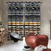 1PC High Blackout Double-sided Matte Polyester Curtain, Left and Right Loop, Perforated, Multi-color Striped Loop Pattern