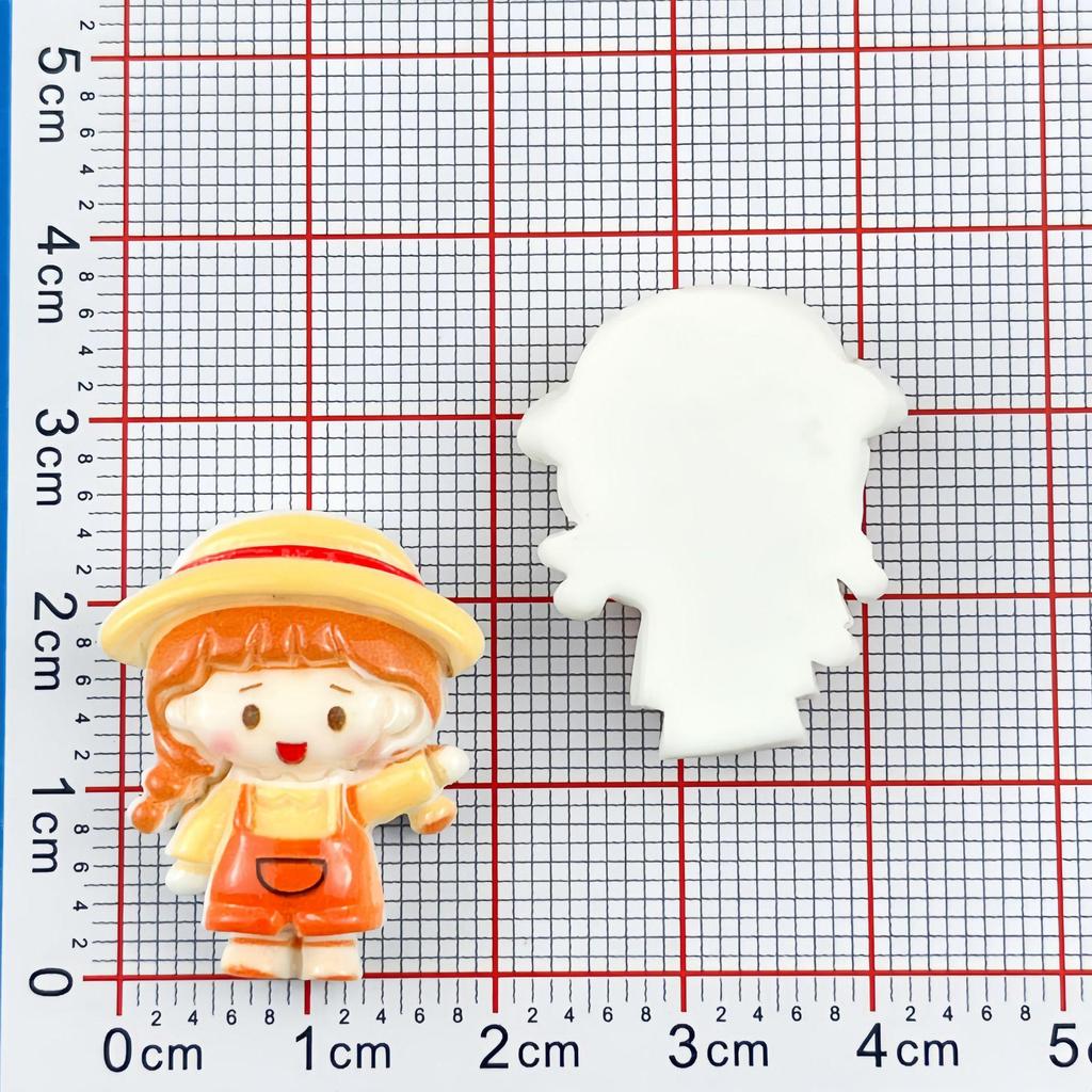 Cartoon Girl Resin Stickers for DIY Keychains, Phone Cases & Crocs