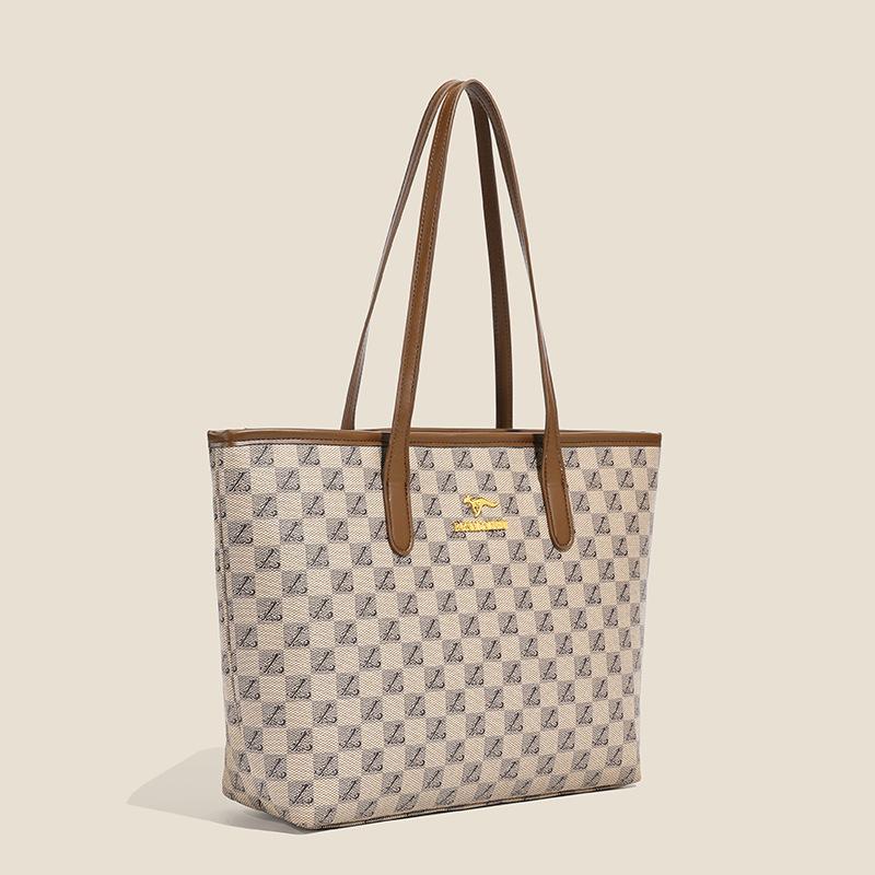 Light Luxury Bag Women's Bag New Checkerboard Fashionable Large-capacity Shoulder Handbag Messenger Tote Bag