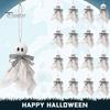 Halloween Branch Hanging Ornaments Ghost Ornament, 4 Inch Small Doll Decoration with Jute Rope, Fabric Yard Decor Farmhouse Rustic Cloth for