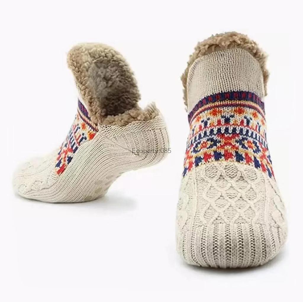 Winter Indoor Floor Socks Warm Women Men Socks Home Bedroom Sleeping Socks Non-slip Knitted Adult Plus Fleece Carpet Socks