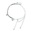 Stylish Irregular Stone Beaded Necklace for Dinner Parties Heart Pendant Clavicle Chain Accessories for Everyday Wear