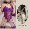 Sexy Underwear Purple Lace Suspenders Low Chest Thin Temptation Straps Bow Small Chest Big Gathering Women
