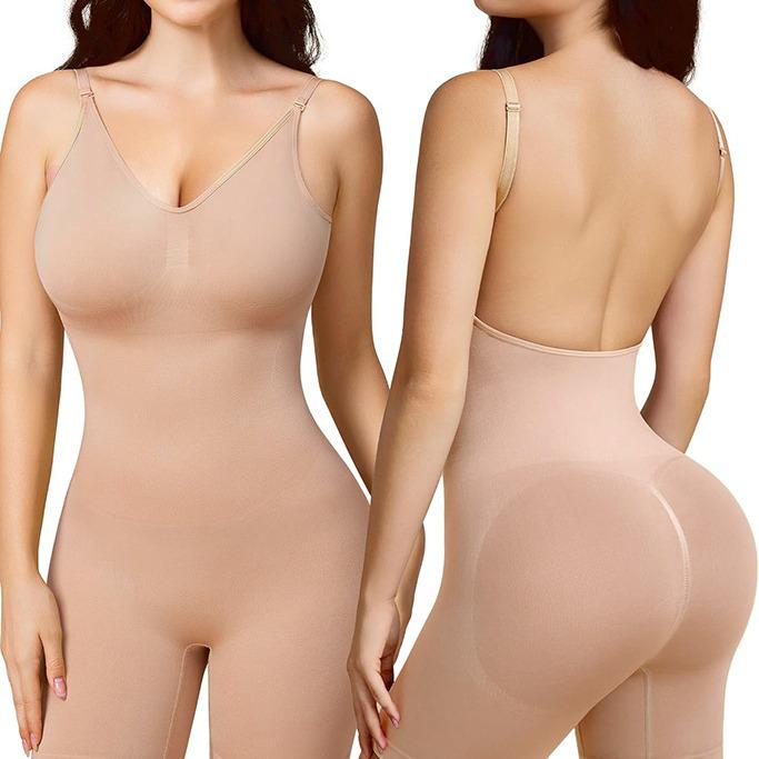 Women's Seamless Shaping Garment: Plus Size Waist-Cinching, Abdomen-Binding, Hip-Lifting Boxer Tights with Stylish Revealing Back