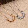 MamacitaSlay Stainless Steel 18K Gold Plated Zircon U-shaped Sunflower Necklace 2026 New Design Waterproof Jewelry High Quality