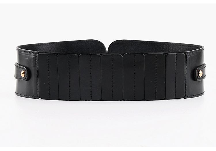 Waistband Female Vintage Genuine Leather Belt Buckles 100% Cowskin Wide Belt For Women High Quality Ceinture Femme Elastic Red