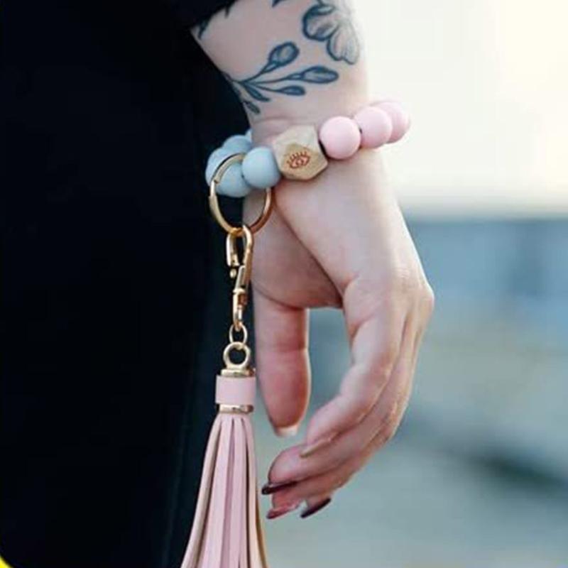 95 Pcs Colorful Round Silicone Loose Bead for Keychain DIY Octagonal Bead Making Kit for Bracelet Necklace Jewelry Craft