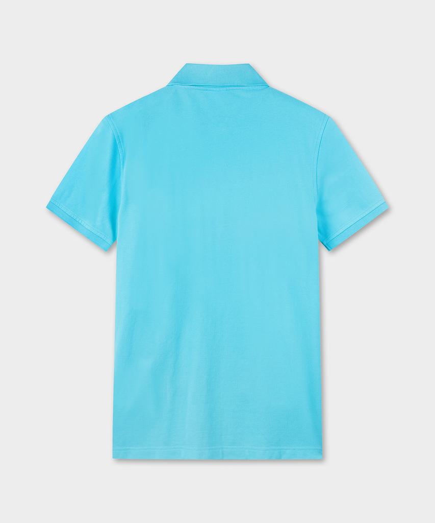 BROOKS BROTHERS Cotton Pique Solid Short Sleeve Polo (Blue) (Bbntmf9578Mfm)