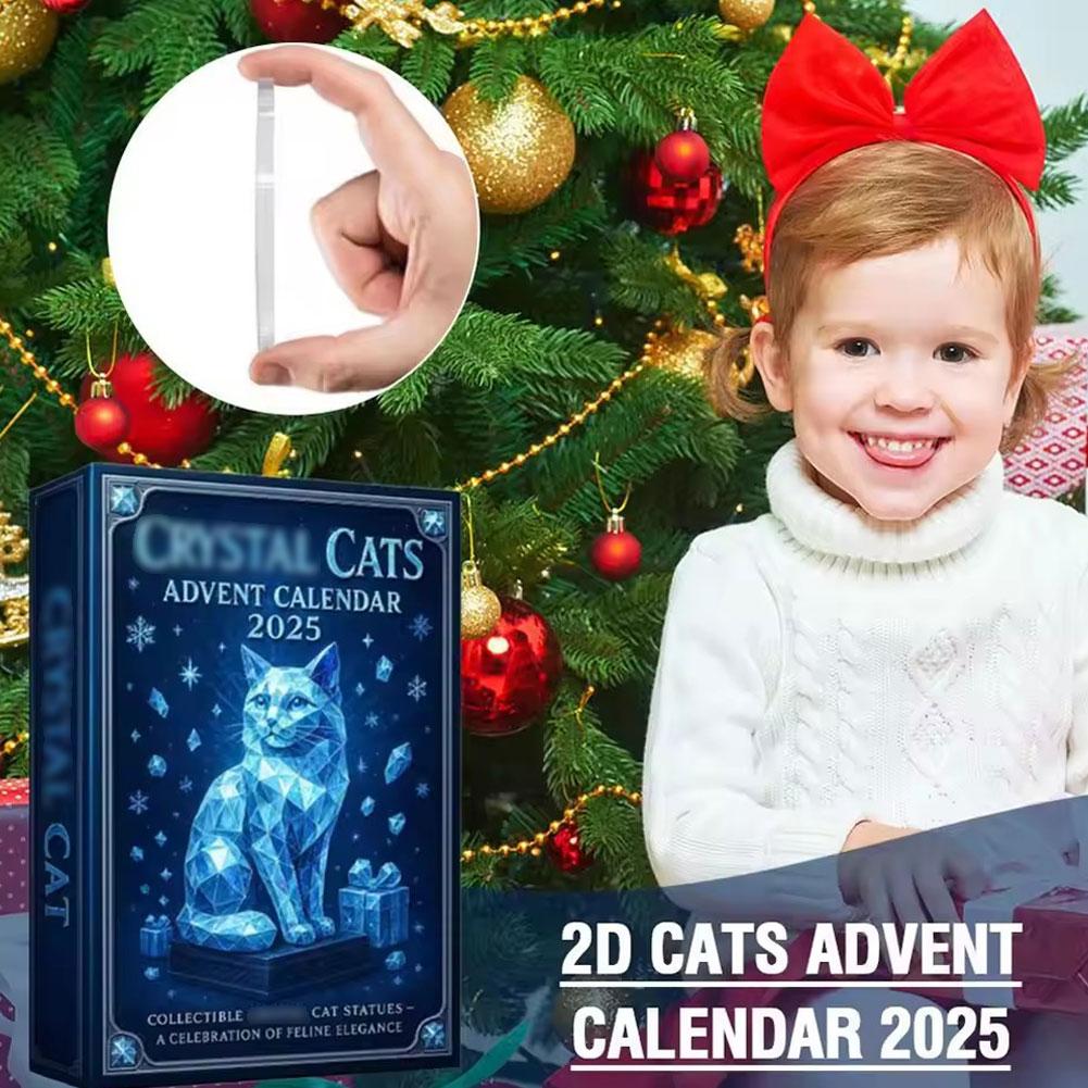 Christmas 2025 Festival Decoration Christmas Tree Backpack Keychain Pendant Arrival Calendar Blind Box 2D Acrylic Diamond Cat