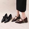 Women Mary Jane Shoes Vintage Pointed Toe Elegant Spring 2026 Ladies Outdoor Low Heel Shoes Fashion Chunky Party Dress Pumps