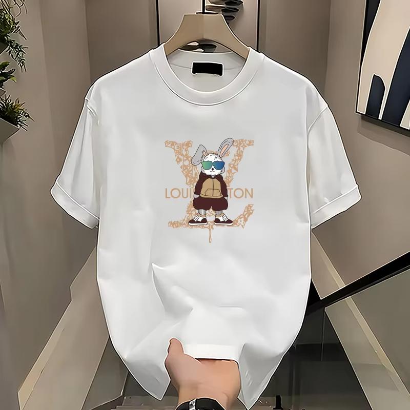 2026 New Trendy Brand Heavy Cotton Shortsleeved Tshirt Unisex Summer Printing Casual Round Neck Highend Top Handsome