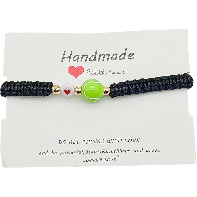 DATOA Handmade Volleyball Tennis Football Bracelet Sport Fans Gifts for Men Women Adjustable Knot Basketball Rugby Soccer Baseball Bracelets