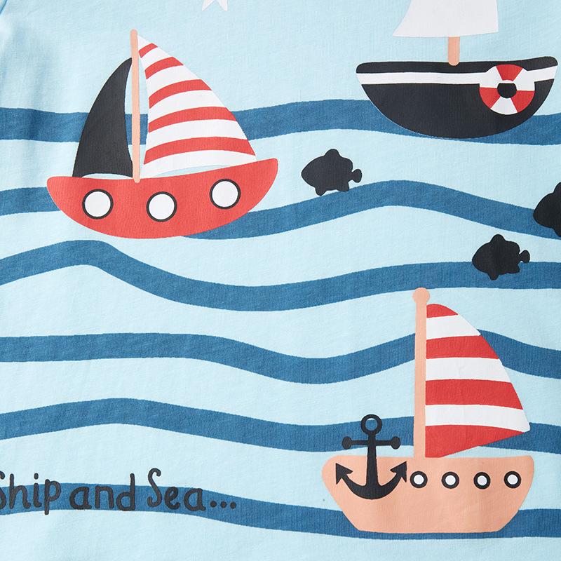 Children's Round Neck T-shirt Style Cartoon Boys' Tops Summer New Children's Short-sleeved T-shirt